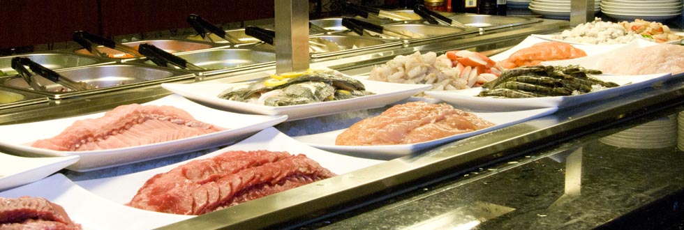 Meeresfrüchte, Reis, Nudeln, chinesische Spezialitäten